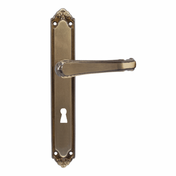 Maniglia Lady 8x70 placca mm.240x37 Ottone Fume |  GPB Ghidini